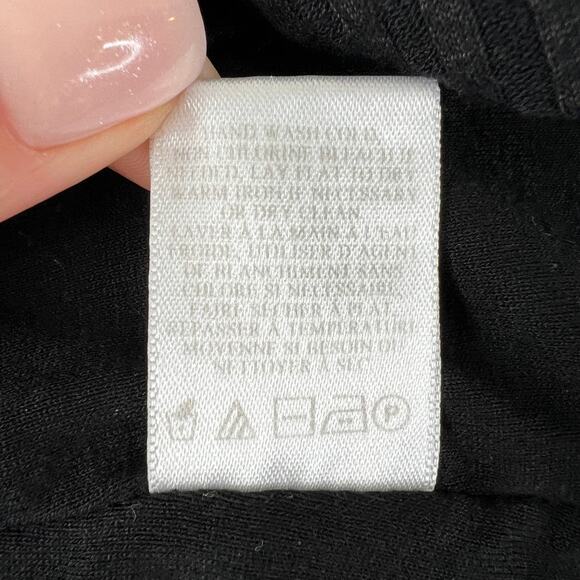 A.L.C. Ribbed Long Sleeve V-Neck Top Black Pullover Plunging Size S Small - Picture 10 of 10